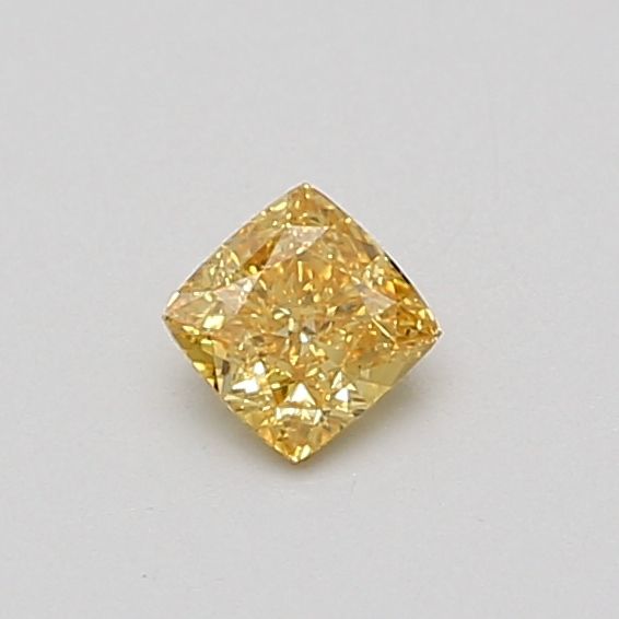Lab-Grown Cushion Diamond - 0.29 Carats, Fancy Vivid Yellow Color, VS1 Clarity - Certified by IGI - Report Number: LG632411502