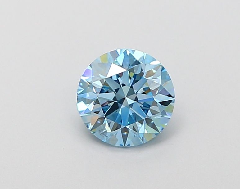 Lab-Grown Round Diamond - 0.83 Carats, Fancy Intense Blue Color, VS2 Clarity - Certified by IGI - Report Number: LG666403454