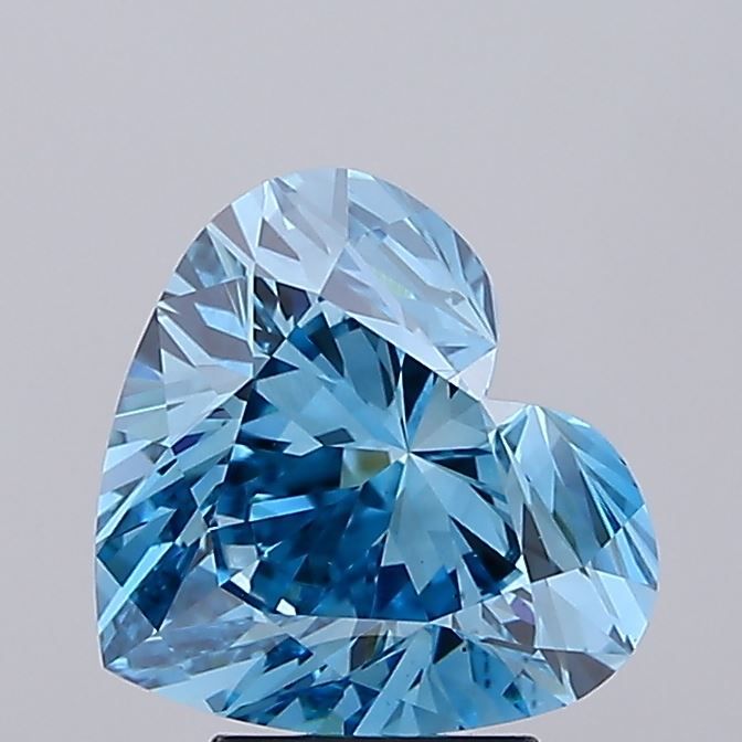 Lab-Grown Heart Diamond - 4.07 Carats, Fancy Vivid Blue Color, VS2 Clarity - Certified by IGI - Report Number: LG667432825