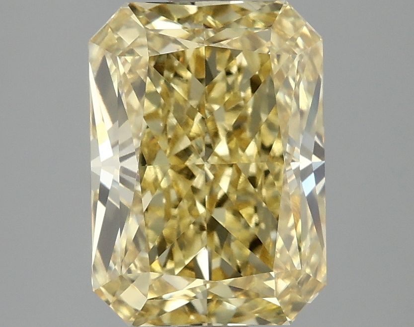 Lab-Grown Radiant Diamond - 3.05 Carats, Fancy Vivid Yellow Color, VVS2 Clarity - Certified by IGI - Report Number: LG687565917