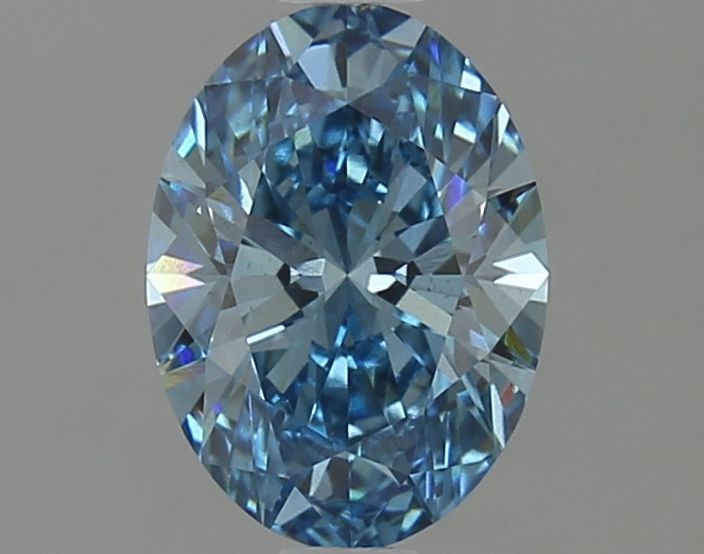 Lab-Grown Oval Diamond - 1.53 Carats, Fancy Vivid Blue Color, VS1 Clarity - Certified by IGI - Report Number: LG625443092