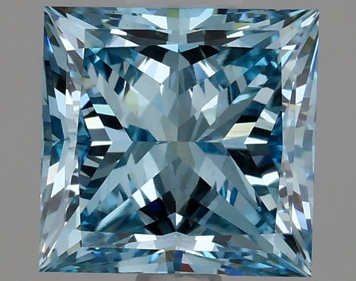 Lab-Grown Princess Diamond - 1.99 Carats, Fancy Vivid Blue Color, VS1 Clarity - Certified by IGI - Report Number: LG625410018