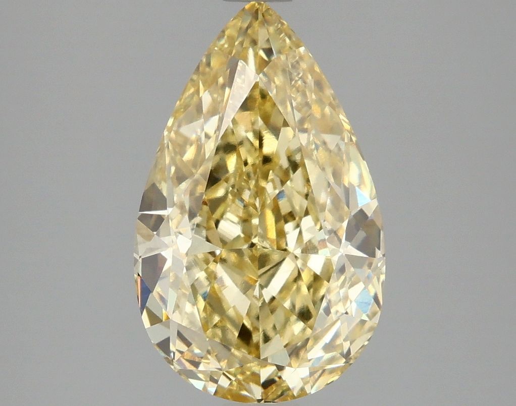 Lab-Grown Pear Diamond - 3.03 Carats, Fancy Vivid Yellow Color, VVS2 Clarity - Certified by IGI - Report Number: LG662416055