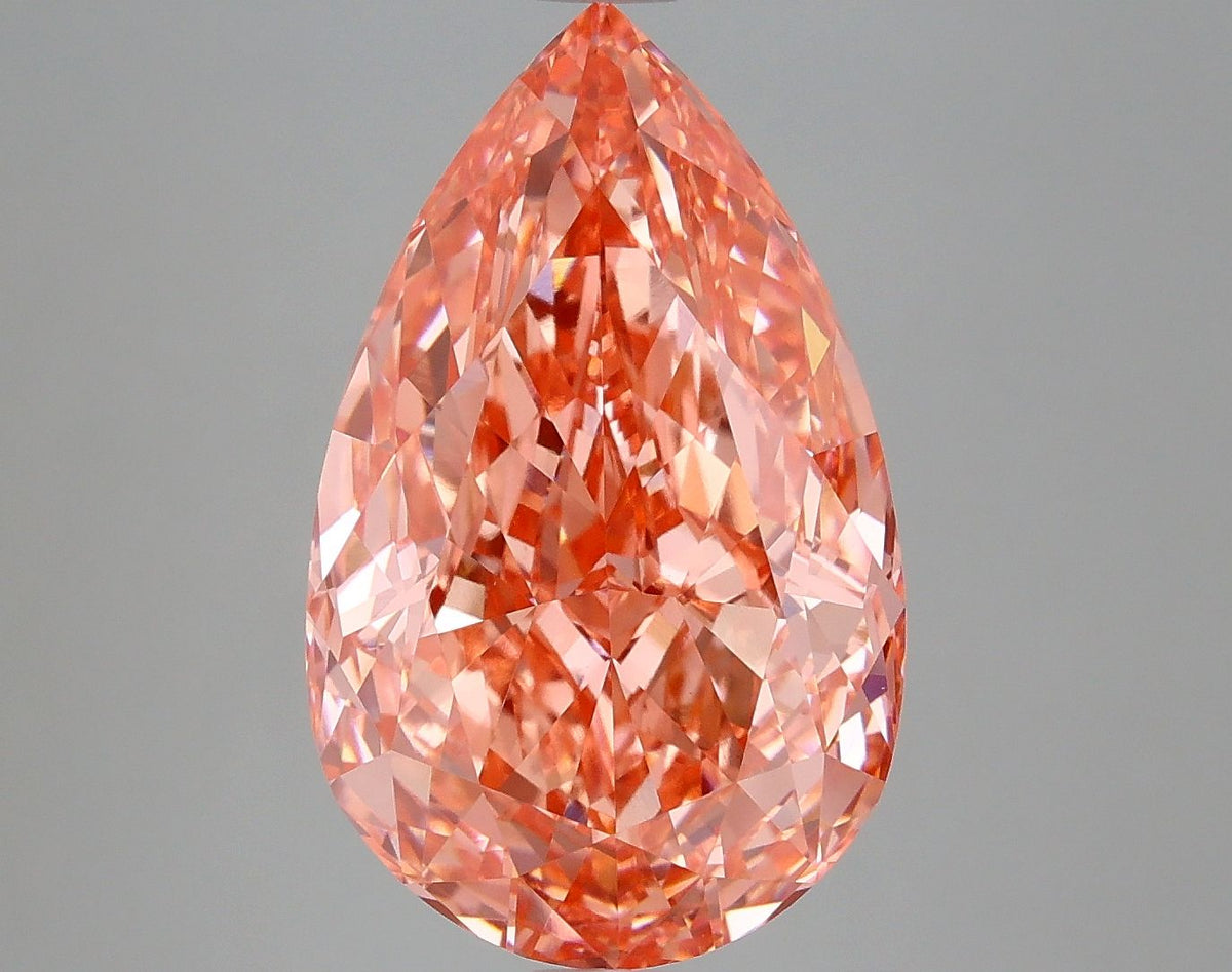 Lab-Grown Pear Diamond - 7.02 Carats, Fancy Vivid Pink Color, VVS2 Clarity - Certified by IGI - Report Number: LG667437870