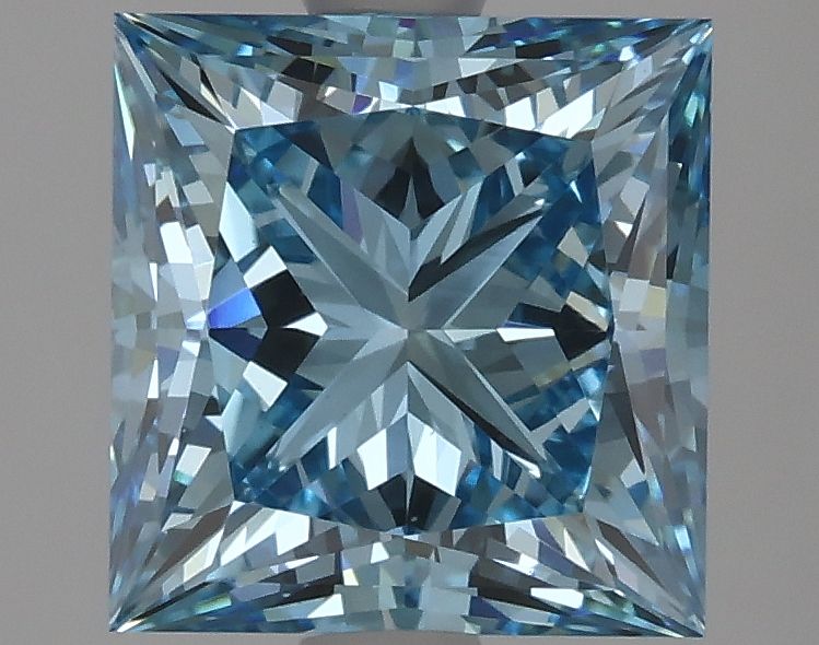 Lab-Grown Princess Diamond - 2.37 Carats, Fancy Vivid Blue Color, VS1 Clarity - Certified by IGI - Report Number: LG622493949