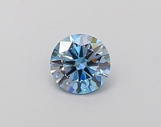 Lab-Grown Round Diamond - 0.46 Carats, Fancy Intense Blue Color, VVS2 Clarity - Certified by IGI - Report Number: LG677552136