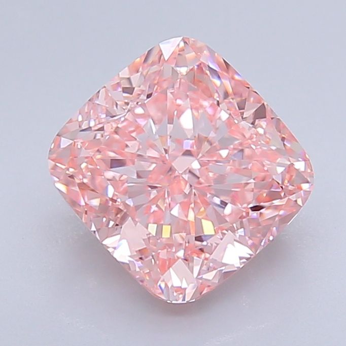 Lab-Grown Cushion Diamond - 3.53 Carats, Fancy Vivid Pink Color, VVS2 Clarity - Certified by IGI - Report Number: LG640491200