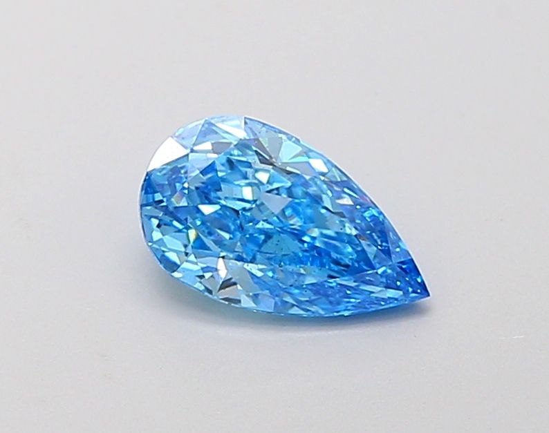 Lab-Grown Pear Diamond - 0.87 Carats, Fancy Vivid Blue Color, VS2 Clarity - Certified by IGI - Report Number: LG665424010