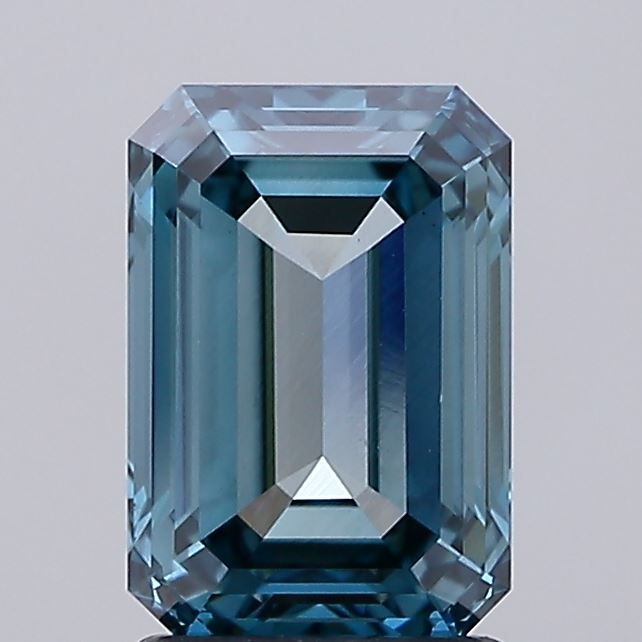 Lab-Grown Emerald Diamond - 2.05 Carats, Fancy Vivid Greenish Blue Color, VS1 Clarity - Certified by IGI - Report Number: LG681583313