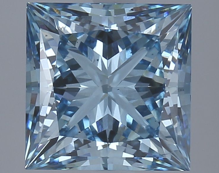 Lab-Grown Princess Diamond - 3.89 Carats, Fancy Vivid Blue Color, VS2 Clarity - Certified by IGI - Report Number: LG626420527