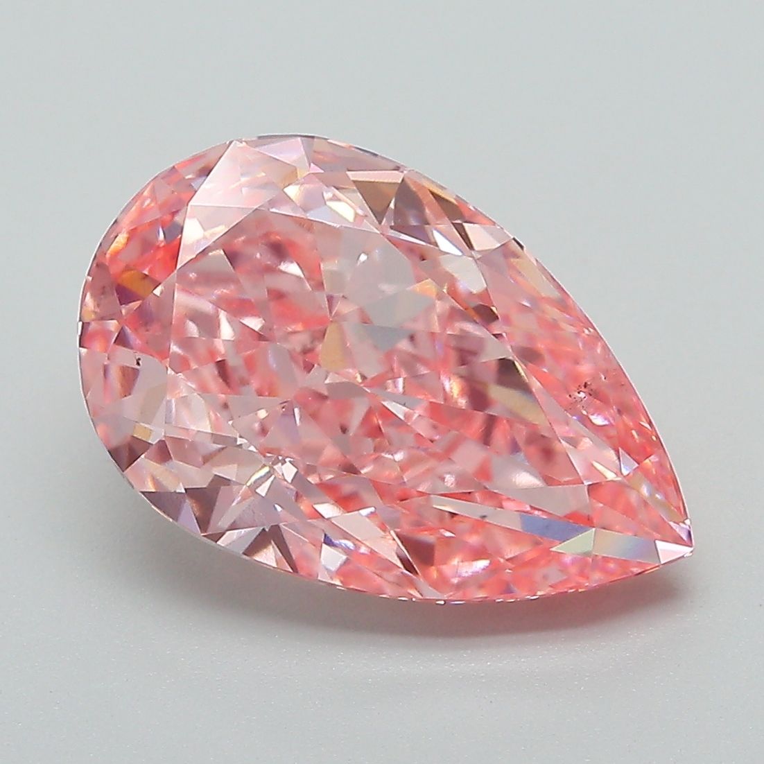 Lab-Grown Pear Diamond - 4.76 Carats, Fancy Vivid Pink Color, VS2 Clarity - Certified by IGI - Report Number: LG662483444