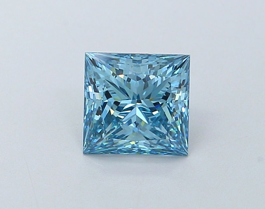 Lab-Grown Princess Diamond - 1.31 Carats, Fancy Vivid Blue Color, VS1 Clarity - Certified by IGI - Report Number: LG636423621