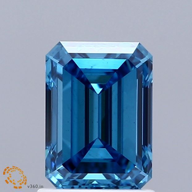 Lab-Grown Emerald Diamond - 1.5 Carats, Fancy Vivid Blue Color, VS2 Clarity - Certified by IGI - Report Number: LG671493608