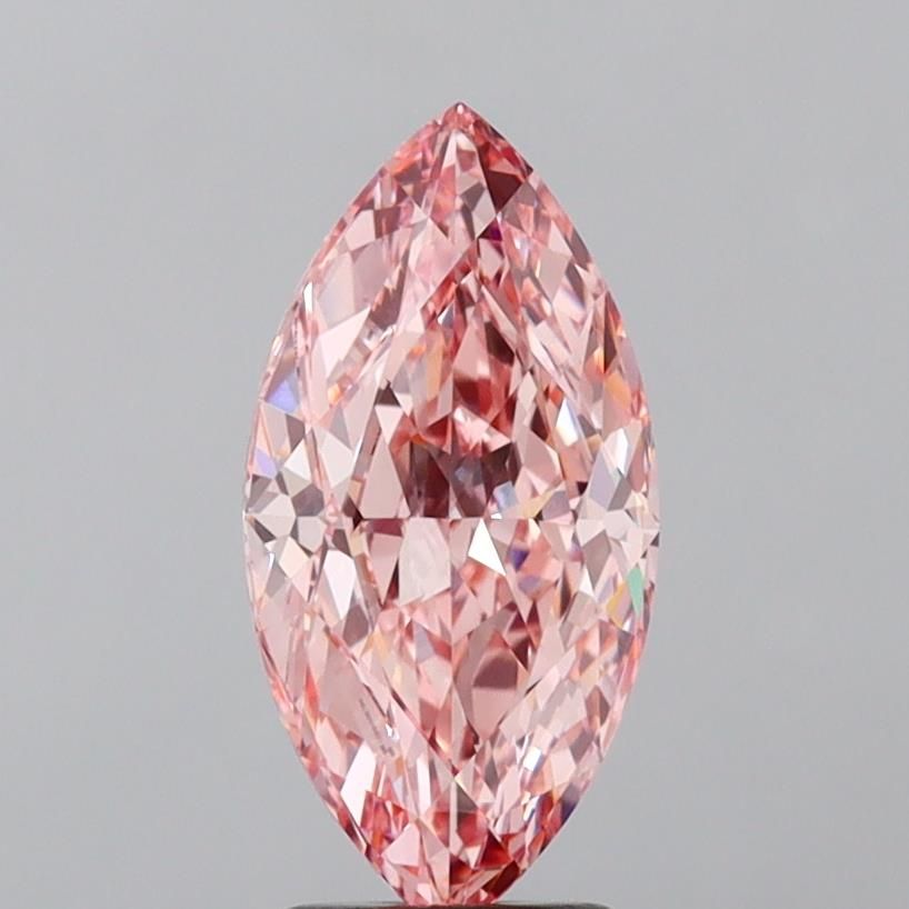 Lab-Grown Marquise Diamond - 3.07 Carats, Fancy Vivid Pink Color, VVS2 Clarity - Certified by IGI - Report Number: LG651406786