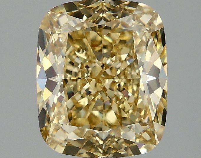 Lab-Grown Cushion Diamond - 2.09 Carats, Fancy Intense Yellow Color, VVS2 Clarity - Certified by IGI - Report Number: LG674559031