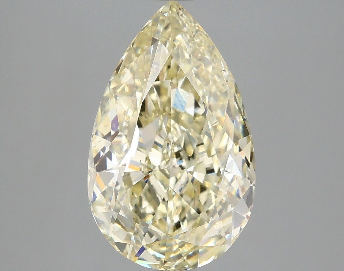 Lab-Grown Pear Diamond - 3.95 Carats, Fancy Intense Yellow Color, VS1 Clarity - Certified by IGI - Report Number: LG665414892