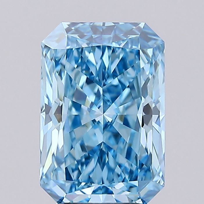 Lab-Grown Radiant Diamond - 3.08 Carats, Fancy Vivid Blue Color, VVS2 Clarity - Certified by IGI - Report Number: LG689507547