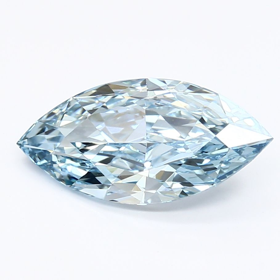 Lab-Grown Marquise Diamond - 2.04 Carats, Fancy Vivid Blue Color, VVS2 Clarity - Certified by IGI - Report Number: LG626498214