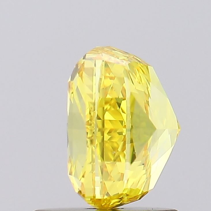 Lab-Grown Cushion Diamond - 1.51 Carats, Fancy Vivid Yellow Color, VS2 Clarity - Certified by IGI - Report Number: LG607389704
