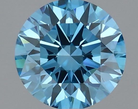 Lab-Grown Round Diamond - 1.0 Carats, Fancy Vivid Blue Color, VVS2 Clarity - Certified by IGI - Report Number: LG689558823