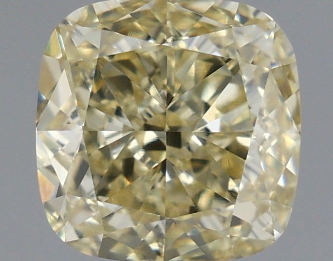 Lab-Grown Cushion Diamond - 1.56 Carats, Fancy Yellow Color, VVS2 Clarity - Certified by IGI - Report Number: LG665431834