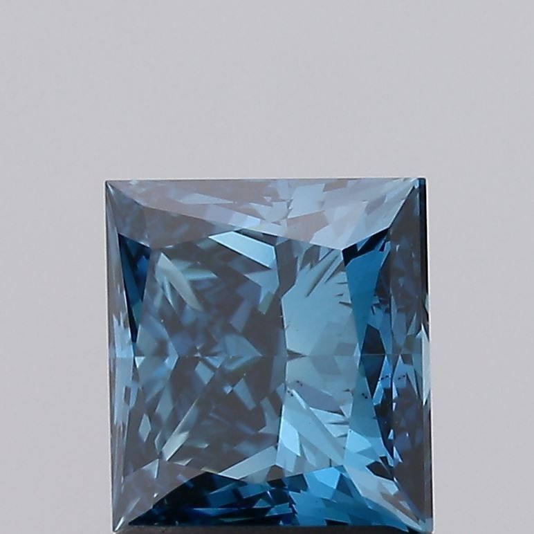 Lab-Grown Princess Diamond - 1.7 Carats, Fancy Vivid Blue Color, VS2 Clarity - Certified by IGI - Report Number: LG476153724