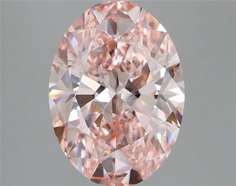 Lab-Grown Oval Diamond - 3.51 Carats, Fancy Vivid Pink Color, VS1 Clarity - Certified by IGI - Report Number: LG665421697