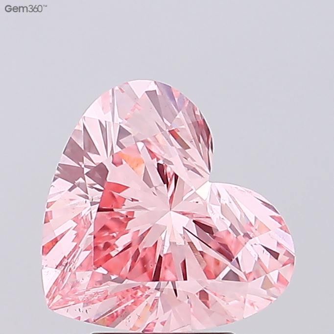 Lab-Grown Heart Diamond - 4.03 Carats, Fancy Vivid Pink Color, VS2 Clarity - Certified by IGI - Report Number: LG683594386