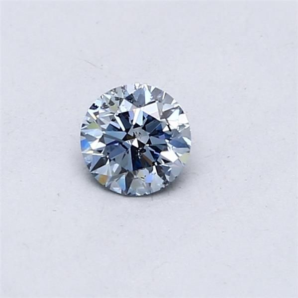 Lab-Grown Round Diamond - 0.3 Carats, Fancy Intense Blue Color, SI2 Clarity - Certified by IGI - Report Number: LG538290496