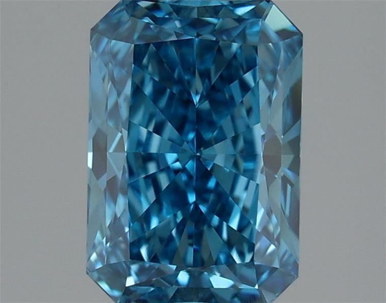 Lab-Grown Radiant Diamond - 2.04 Carats, Fancy Vivid Blue Color, VVS2 Clarity - Certified by IGI - Report Number: LG675514654