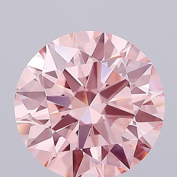 Lab-Grown Round Diamond - 3.01 Carats, Fancy Vivid Pink Color, VVS2 Clarity - Certified by IGI - Report Number: LG684505016