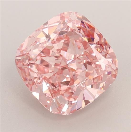 Lab-Grown Cushion Diamond - 3.45 Carats, Fancy Vivid Pink Color, VS1 Clarity - Certified by IGI - Report Number: LG578341387