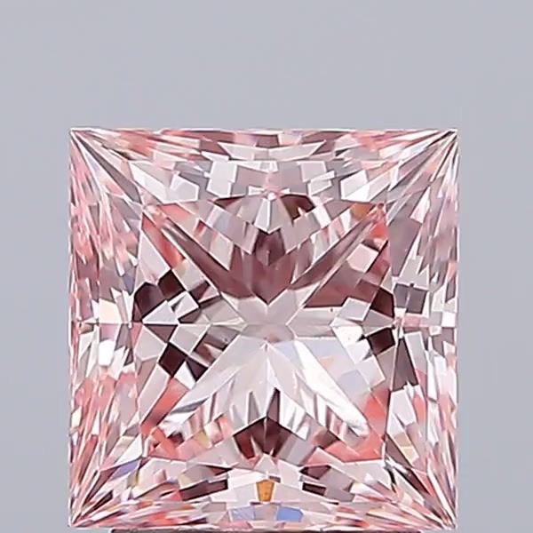 Lab-Grown Princess Diamond - 1.51 Carats, Fancy Intense Pink Color, VVS2 Clarity - Certified by IGI - Report Number: LG662483106