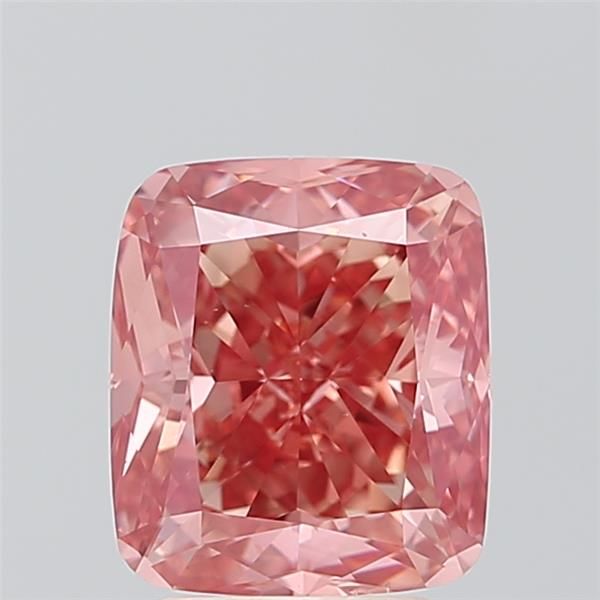 Lab-Grown Cushion Diamond - 3.02 Carats, Fancy Vivid Brownish Pink Color, VS2 Clarity - Certified by IGI - Report Number: LG547269838