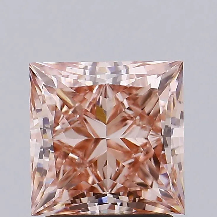 Diamant Princesse de 2,05 ct (couleur rose brunâtre intense, pureté VS1, certifié IGI)