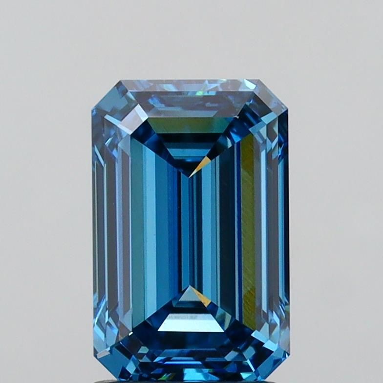 Lab-Grown Emerald Diamond - 2.08 Carats, Fancy Vivid Blue Color, VVS2 Clarity - Certified by IGI - Report Number: LG588342217