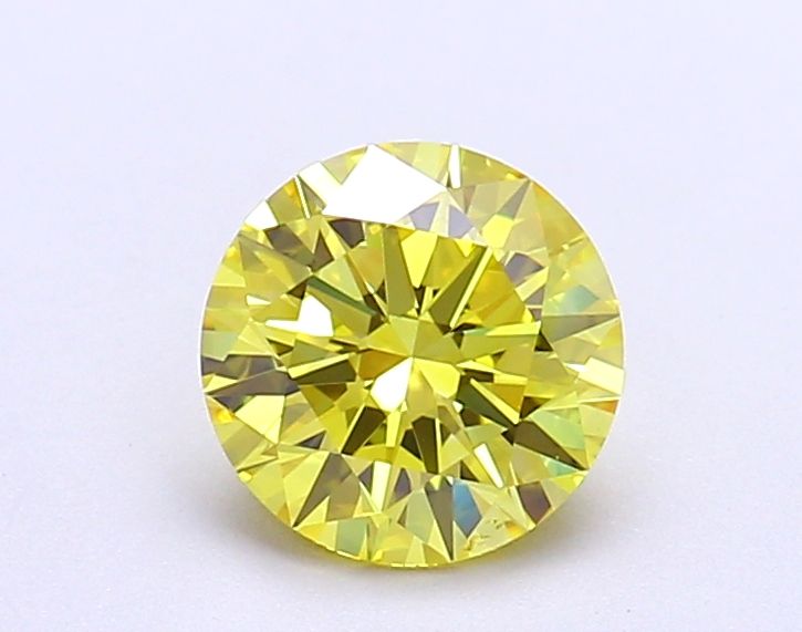 Lab-Grown Round Diamond - 1.15 Carats, Fancy Vivid Yellow Color, VVS2 Clarity - Certified by IGI - Report Number: LG677560887