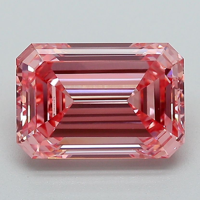 Lab-Grown Emerald Diamond - 2.99 Carats, Fancy Vivid Pink Color, VVS2 Clarity - Certified by IGI - Report Number: LG621414979