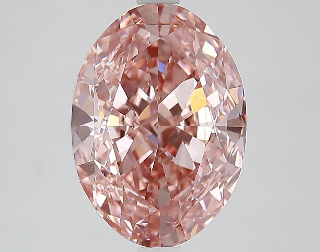Lab-Grown Oval Diamond - 4.7 Carats, Fancy Vivid Pink Color, VS1 Clarity - Certified by IGI - Report Number: LG662445418