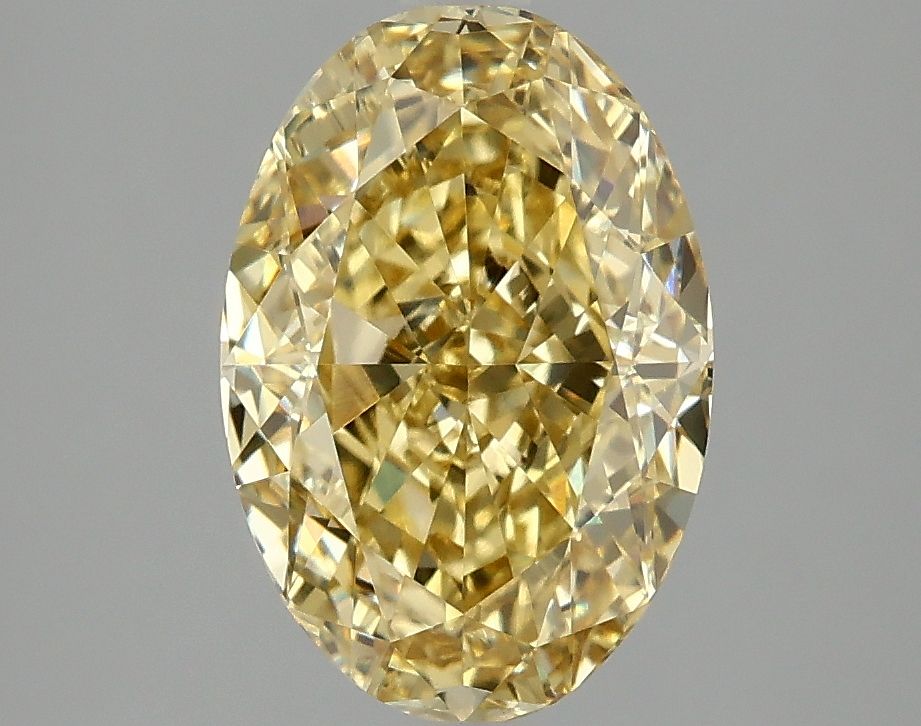 Lab-Grown Oval Diamond - 3.06 Carats, Fancy Vivid Yellow Color, VVS2 Clarity - Certified by IGI - Report Number: LG671484206