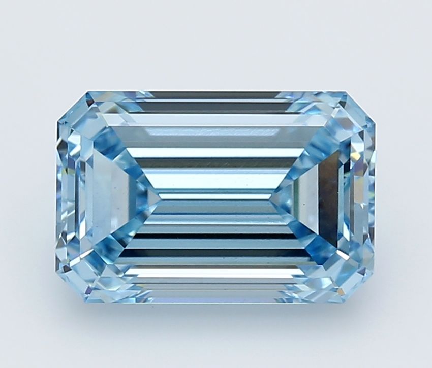 Lab-Grown Emerald Diamond - 3.07 Carats, Fancy Vivid Blue Color, VS1 Clarity - Certified by IGI - Report Number: LG660484078