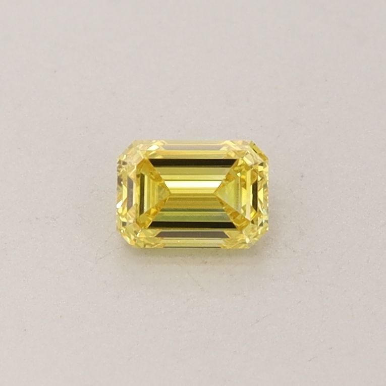 Lab-Grown Emerald Diamond - 0.25 Carats, Fancy Intense Yellow Color, VVS2 Clarity - Certified by IGI - Report Number: LG572331298