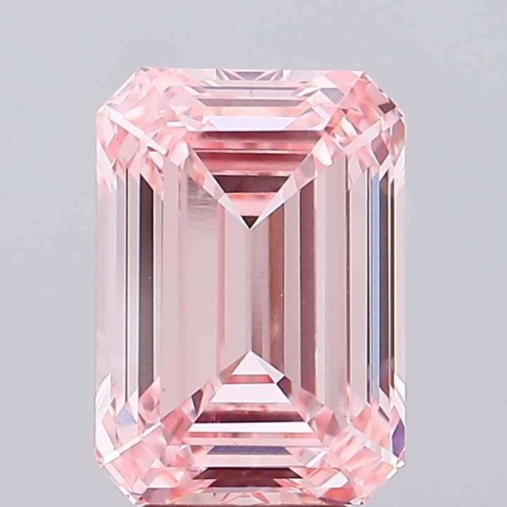 Lab-Grown Emerald Diamond - 5.0 Carats, Fancy Intense Pink Color, VVS2 Clarity - Certified by IGI - Report Number: LG685549355