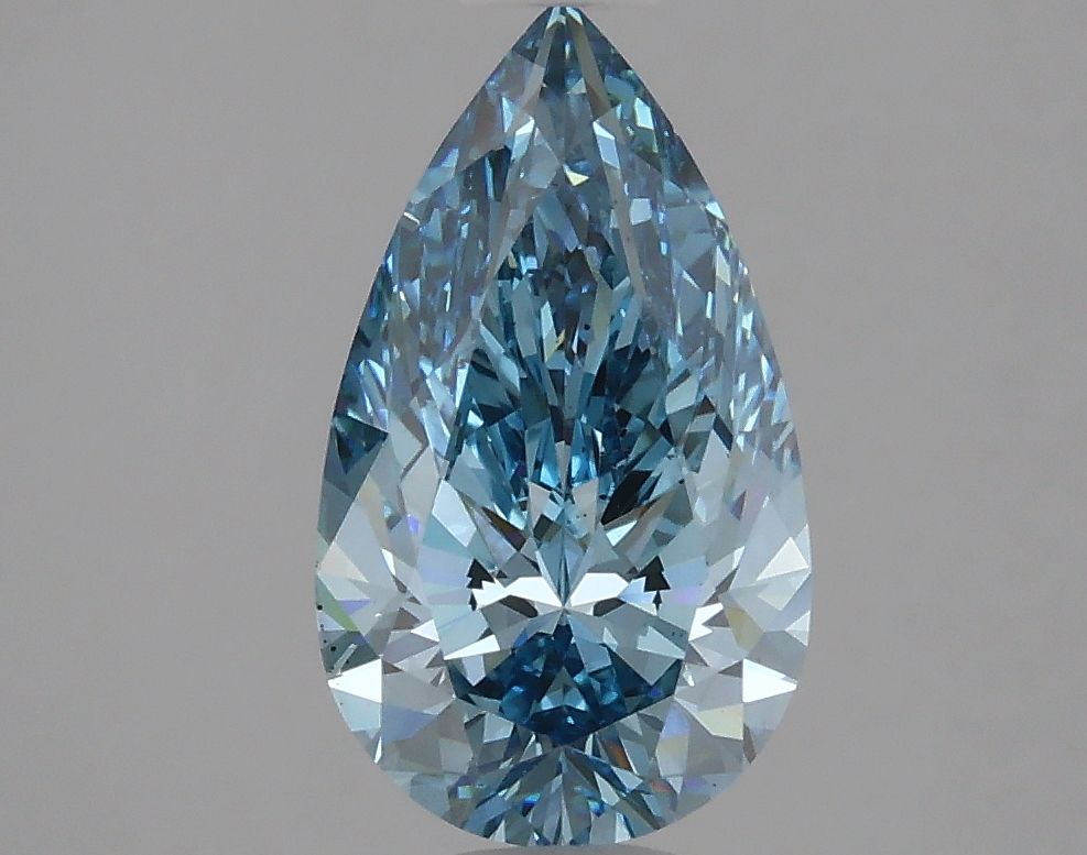 Lab-Grown Pear Diamond - 2.03 Carats, Fancy Vivid Blue Color, VS2 Clarity - Certified by IGI - Report Number: LG621451342