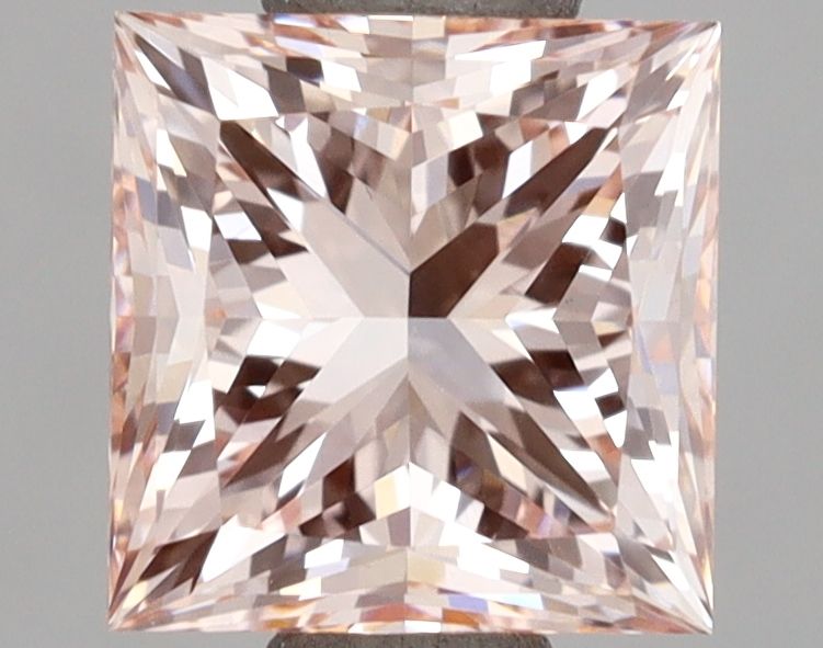 Lab-Grown Princess Diamond - 1.29 Carats, Fancy Intense Pink Color, VVS2 Clarity - Certified by IGI - Report Number: LG675529077