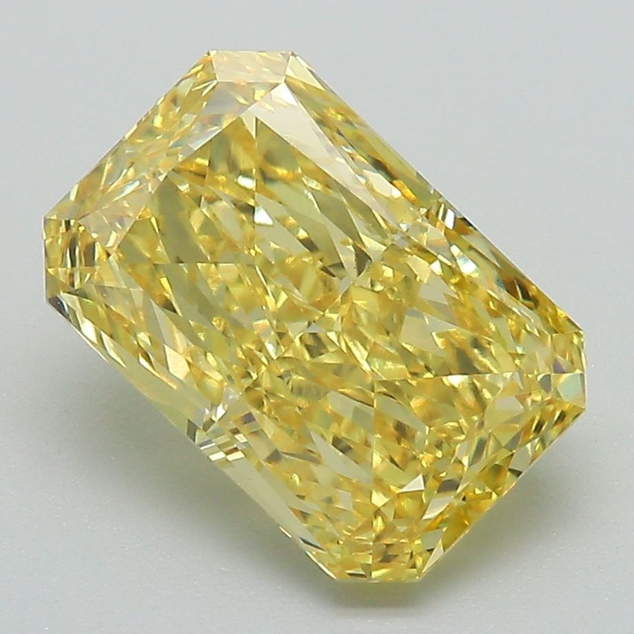 Lab-Grown Radiant Diamond - 3.55 Carats, Fancy Vivid Yellow Color, VS1 Clarity - Certified by IGI - Report Number: LG675525067