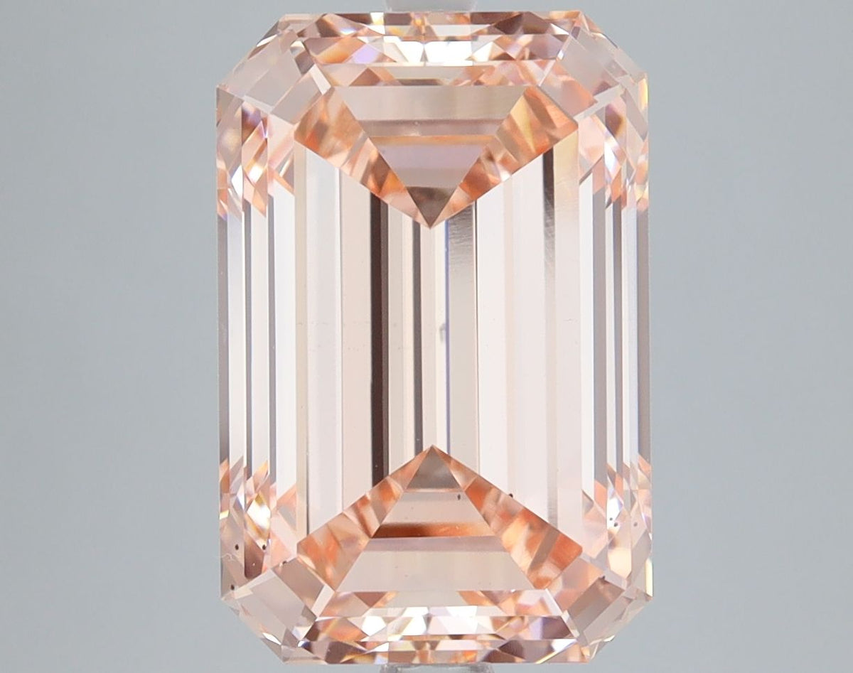 Lab-Grown Emerald Diamond - 6.09 Carats, Fancy Intense Pink Color, VS2 Clarity - Certified by IGI - Report Number: LG683572492