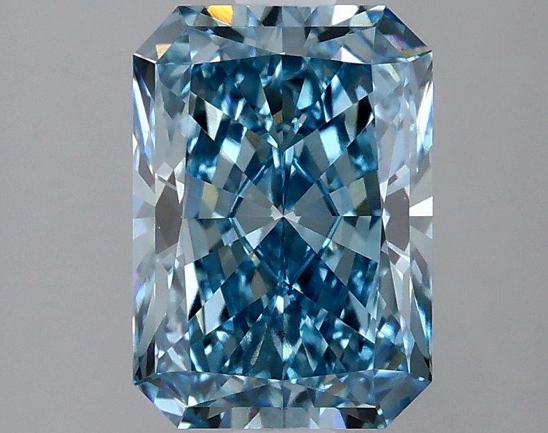 Lab-Grown Radiant Diamond - 2.07 Carats, Fancy Vivid Blue Color, VS1 Clarity - Certified by IGI - Report Number: LG636422585
