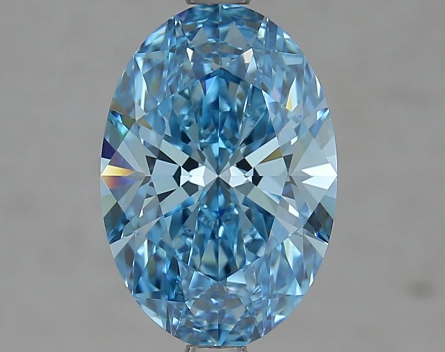 Lab-Grown Oval Diamond - 2.58 Carats, Fancy Vivid Blue Color, VVS2 Clarity - Certified by IGI - Report Number: LG651436927