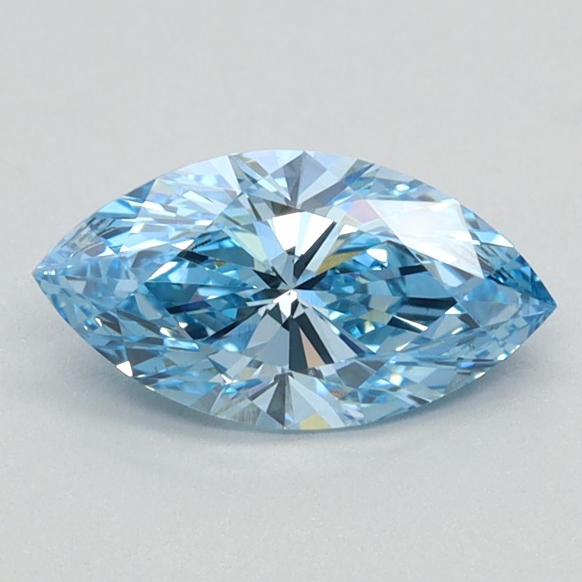 Lab-Grown Marquise Diamond - 0.9 Carats, Fancy Vivid Blue Color, VS1 Clarity - Certified by IGI - Report Number: LG626424062